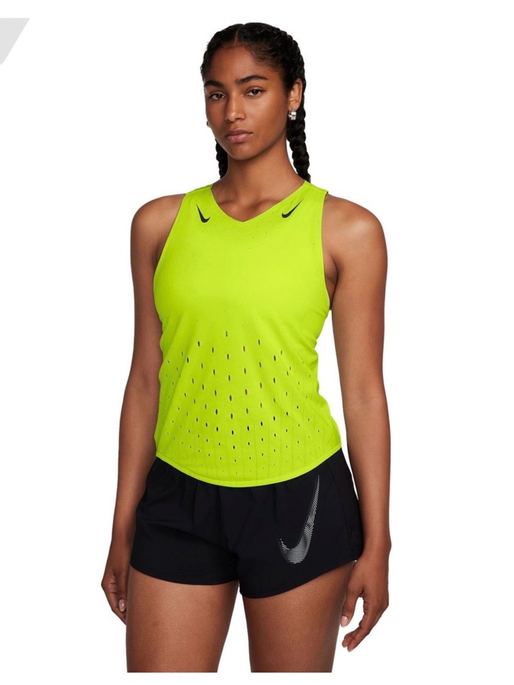 Nike AeroSwift Women's Dri-FIT ADV Running Singlet - Neon Yellow- “cyber” - S